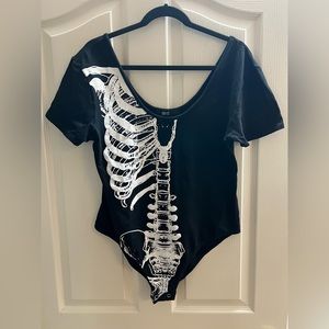 Half skeleton body suit